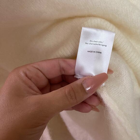 Wrap London two tone Grey and White Mohair Merino Blend sweater US 6 - Picture 7 of 9